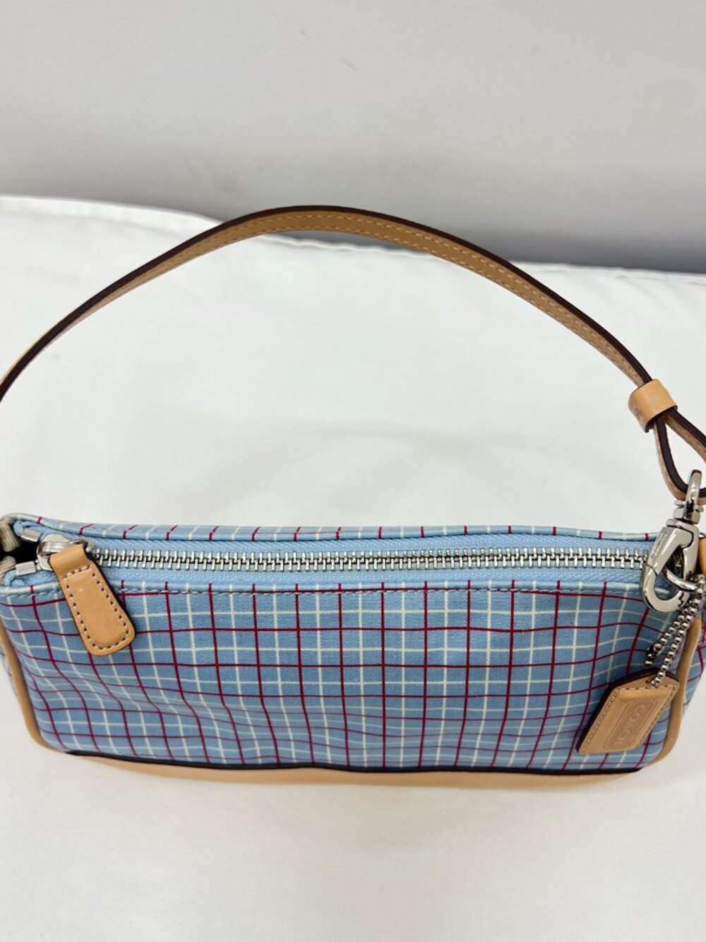 Coach Blue Plaid Small Bag in Style 7736 - Picture 11 of 15